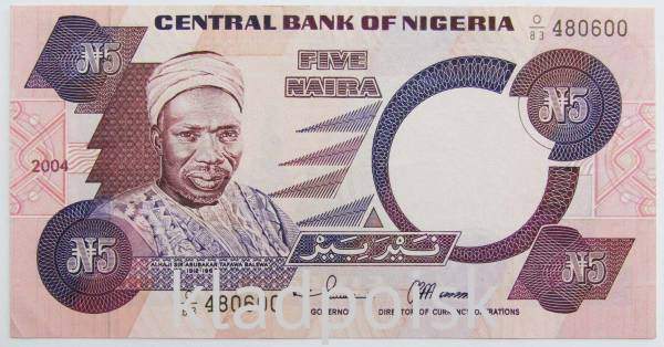Банкнота 5 найра 2004 года Нигерия