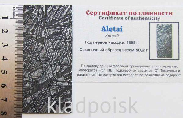 Спил метеорита Aletai, арт 19
