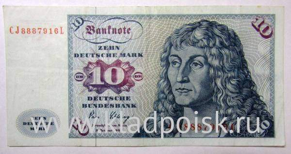 Банкнота 10 марок ФРГ 1980 года