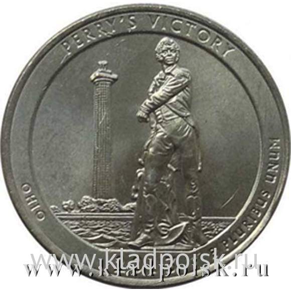 Монета 25 центов Победа Перри и Международный Мемориал Мира, монетный двор D