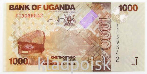 Банкнота 1000 шиллингов 2022 года Уганда