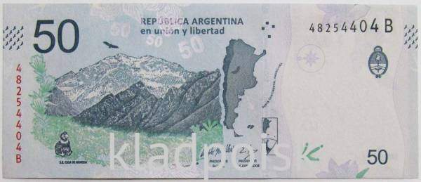 Банкнота Аргентина 50 песо 2018 года, арт 2