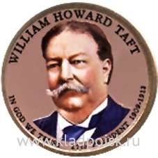 Монета с цветным изображением 1 доллар США (2013) 27-ой Президент Уильям Говард Тафт