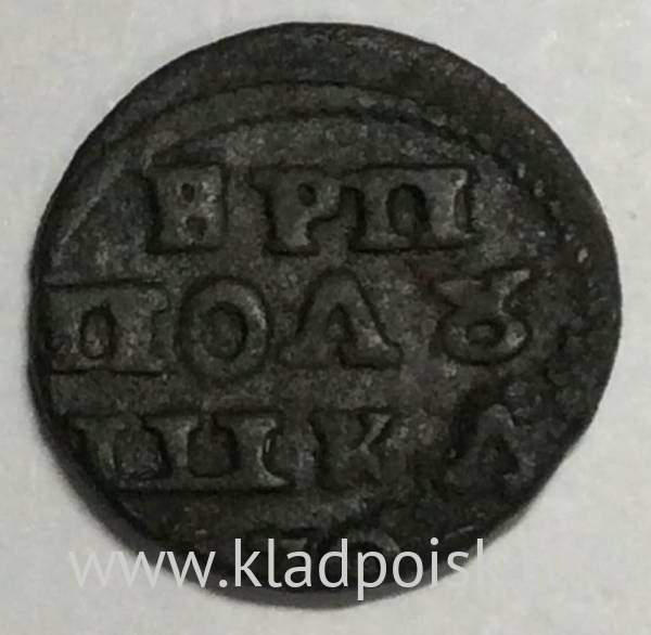 Монета 1 полушка Российской Империи (Петр I) 1700-1722гг.