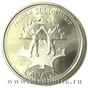 Монета  25 центов Канада, Миллениум 2000 – Свобода