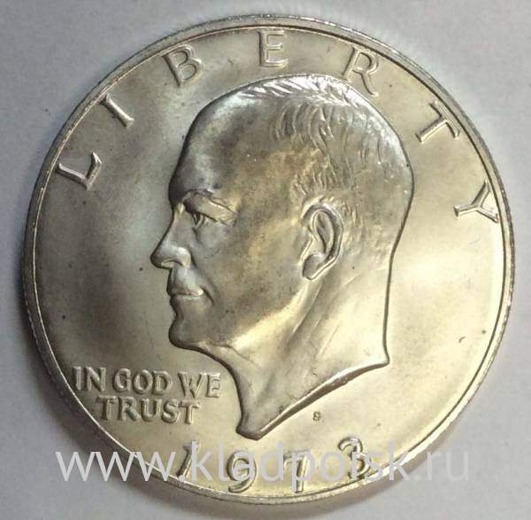 Монета 1 доллар США Эйзенхауэр 1973 Серебро 400 пр.