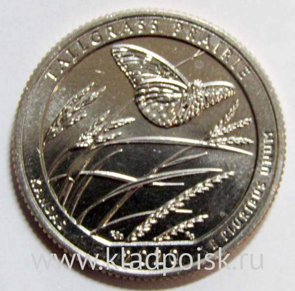 Монета 25 центов США Национальный заказник Таллграсс Прейри (2020) S Монета 25 центов США Национальный заказник Таллграсс Прейри (2020) S