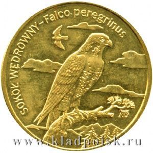 Монета 2 злотых Польша Сапсан 2008