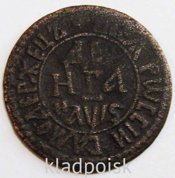 Монета денга Российской Империи 1706 (Петр I)