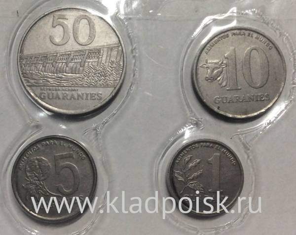 Набор регулярных монет Парагвая 1978-1988 гг., 4 монеты