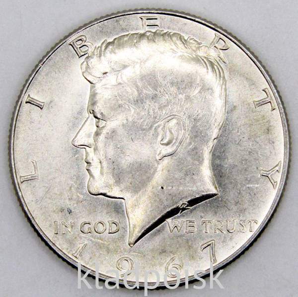 Монета 50 центов США «Кеннеди» 1967 года серебро 400 пробы, арт 2