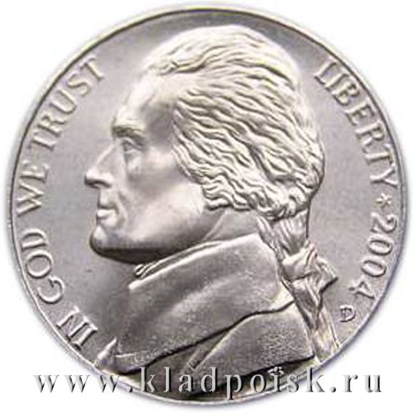 Монета 5 центов Покупка Луизианы Монета 5 центов Покупка Луизианы