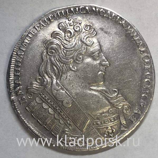 Монета рубль 1732 г. Российская Империя, Анна Иоанновна, цифры года расставлены