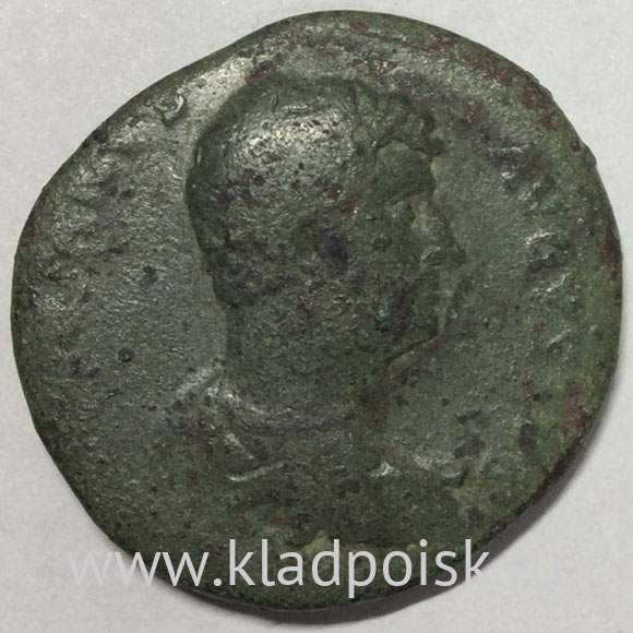 Монета Рим Асс Император Андриан. 117-138 гг.