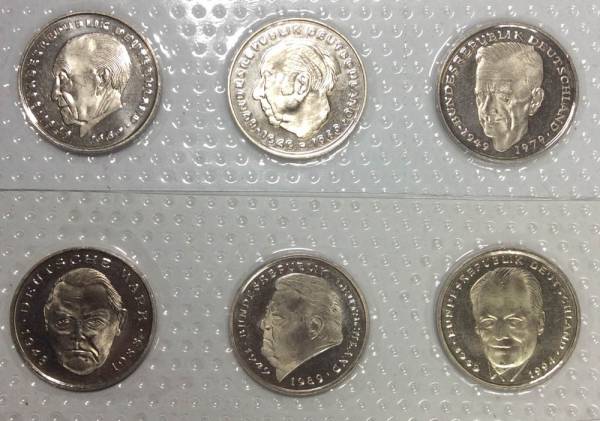 Набор юбилейных монет ФРГ 1980-1999 гг., 6 монет