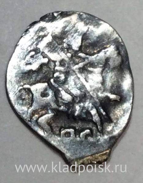 Копейка серебро Михаил Фёдорович (чешуя), 1613-1645 гг. Псковский денежный двор, арт 11 Копейка серебро Михаил Фёдорович (чешуя), 1613-1645 гг. Псковский денежный двор, арт 11