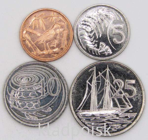 Набор регулярных монет Каймановых островов 2013 г., 4 монеты