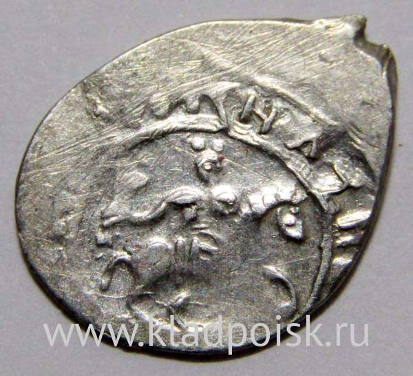 Денга Василий II Васильевич «Тёмный», серебро, Самсон/сокольник, арт 4