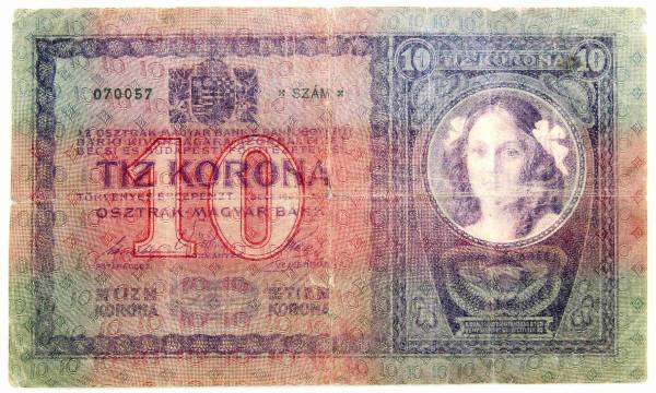 Банкнота 10 крон 1904 года Австрия