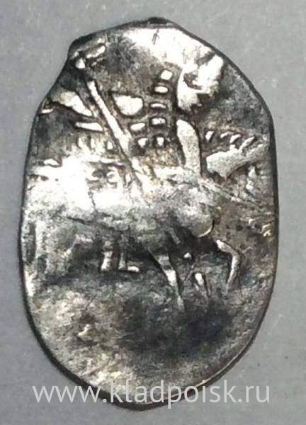 Копейка серебро Михаил Фёдорович (чешуя), 1613-1645 гг. НГ - Новгородский денежный двор, арт 11