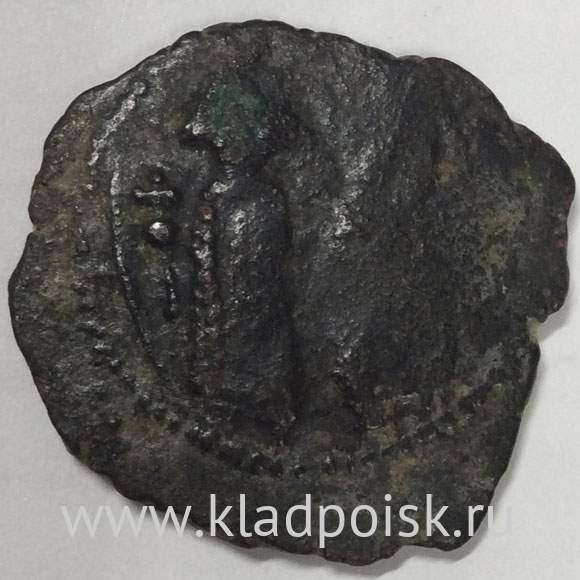 Монета Византии 1 Фоллис (40 нумиев) Ираклий и Ираклиий Константин 619 год н.э. Антиохия