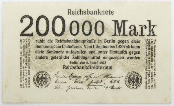 Банкнота 200 000 марок 1923 года - Веймарская Республика