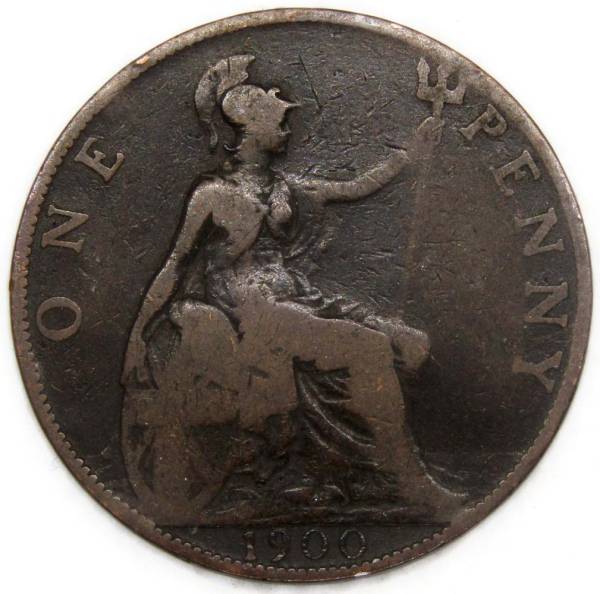 Монета 1 пенни 1900 года Великобритания