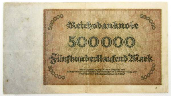 Банкнота 500000 марок 1923 года