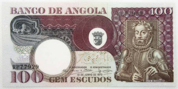 Банкнота 100 эскудо 1973 года Ангола, арт 3