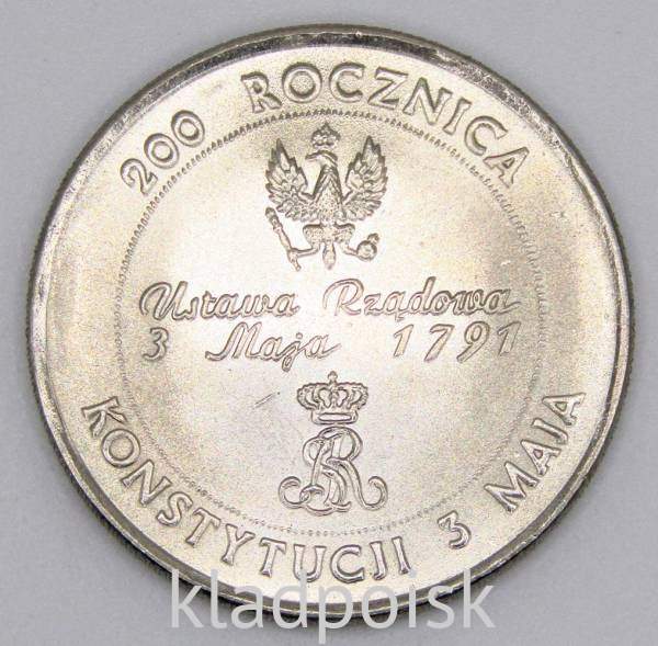 Монета Польша 10000 злотых 200 лет конституции Польши, 1991, арт 2