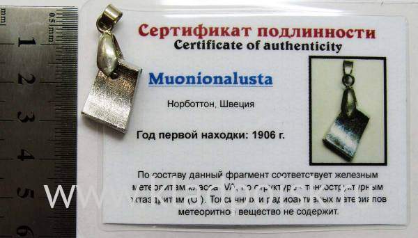 Подвеска из метеорита Муонионалуста (Muonionalusta), арт 6 Подвеска из метеорита Муонионалуста (Muonionalusta), арт 6
