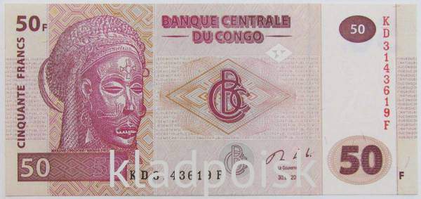 Банкнота Конго 50 франков 2013 года