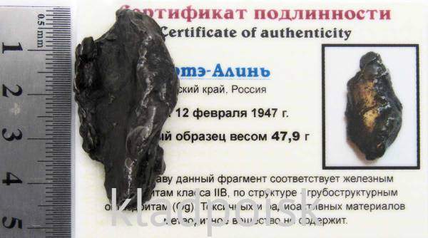 Осколок метеорита Сихотэ-Алинь арт 10