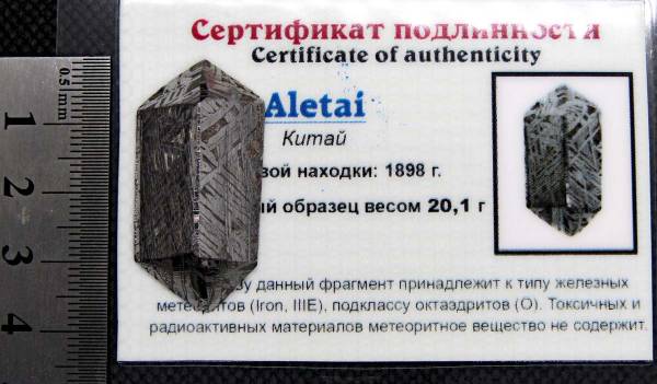Ограненный осколок метеорита Aletai, арт 9
