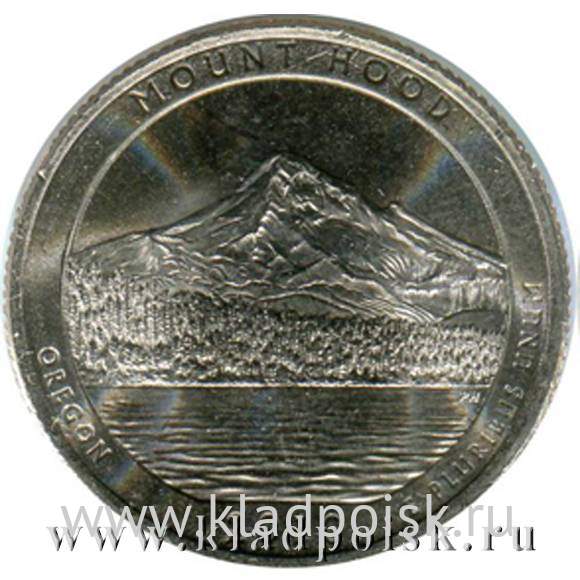 Монета 25 центов Национальный лес Маунт Худ, монетный двор P