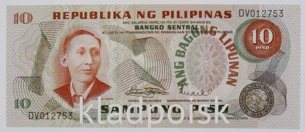 Банкнота 10 песо 1978 года Филиппины, арт 2