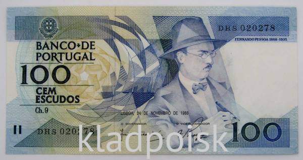 Банкнота 100 эскудо 1988 года Португалия Банкнота 100 эскудо 1988 года Португалия