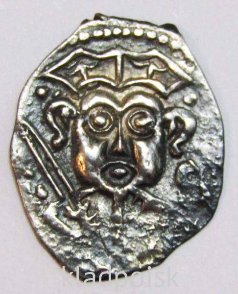 Денга Псковcкая, период самостоятельности, князь Довмонт/строчник, серебро, арт 4