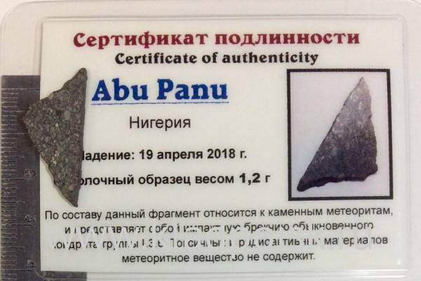 Осколок метеорита Abu Panu, арт 4 Осколок метеорита Abu Panu, арт 4