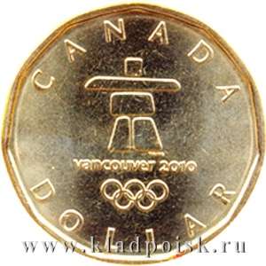 Монета 1 Доллар Канада, XXI зимние Олимпийские Игры, Ванкувер 2010 - Эмблема олимпийских игр Монета 1 Доллар Канада, XXI зимние Олимпийские Игры, Ванкувер 2010 - Эмблема олимпийских игр