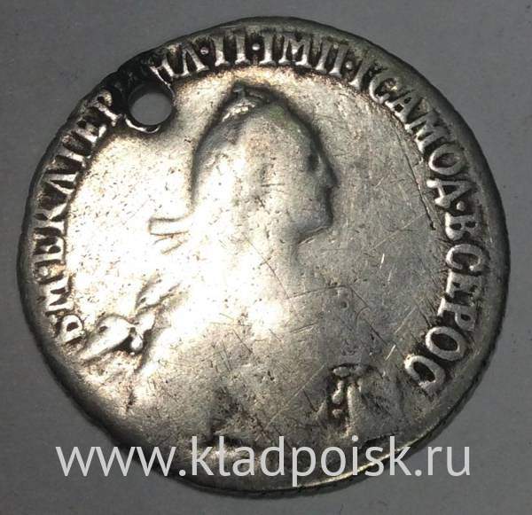 Монета Полуполтинник Российской Империи 1775 ММД Екатерина II