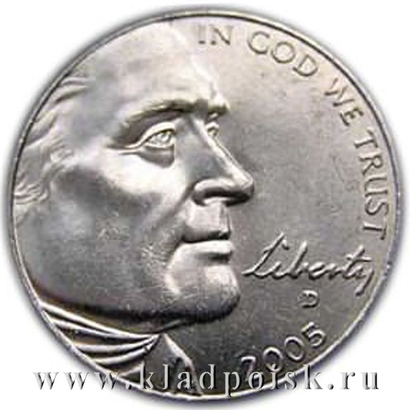 Монета 5 центов Бизон