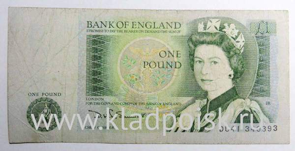 Банкнота 1 фунт 1978-1984 гг - Банк Англии - Великобритания, арт 2