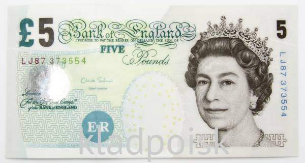 Банкнота 5 фунтов 2004-2011 гг. Банк Англии - Великобритания