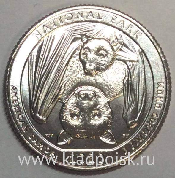 Монета 25 центов США Национальный парк Американского Самоа (2020) S