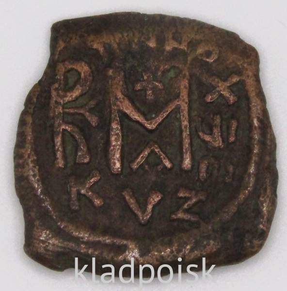 Монета Византии фоллис (40 нумиев) Ираклий 610-641 гг. Кизик Монета Византии фоллис (40 нумиев) Ираклий 610-641 гг. Кизик