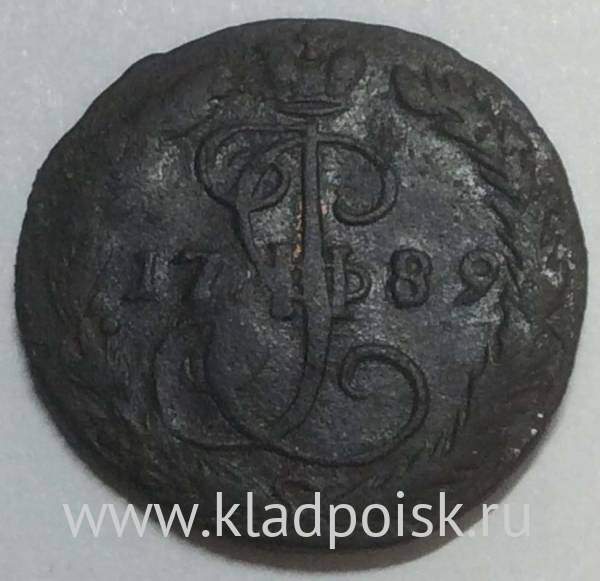 Монета 1 денга 1789 года ЕМ, Российская Империя, Екатерина II