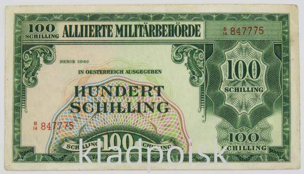 100 шиллингов 1944 года Австрия - Власть союзных войск 100 шиллингов 1944 года Австрия - Власть союзных войск