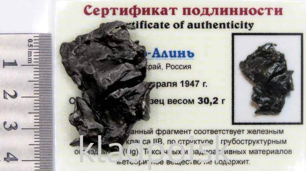 Осколок метеорита Сихотэ-Алинь арт 43