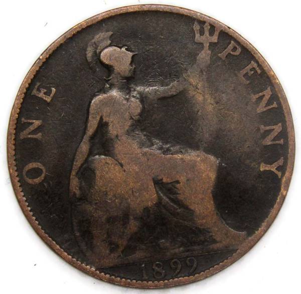 Монета 1 пенни 1899 года Великобритания, арт 2